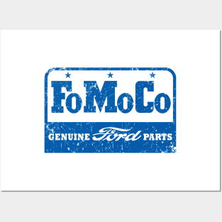 FoMoCo Ford parts worn look - blue print Posters and Art